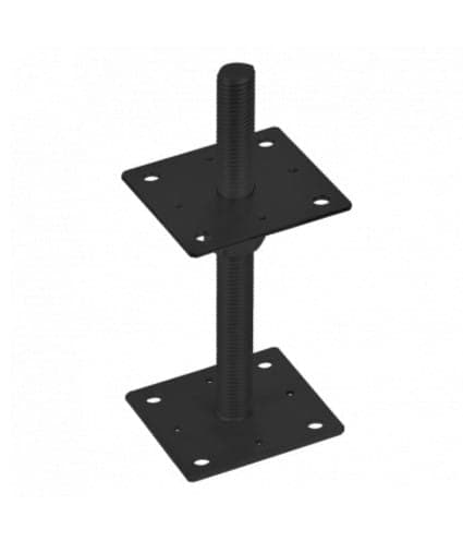 M20 stolpebase 80x250x3mm sort