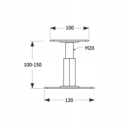 Stolpefod M20 100x130x3mm galvaniseret