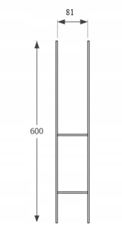 Pelarfot H-fäste stål 80x600mm