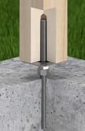 Miniatyrbillede 2 af 3: Stolpefod M20 100x330x3mm galvaniseret