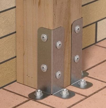 Sokkel til forbindelsesstolper, galvaniseret, 75x75x200x3 mm