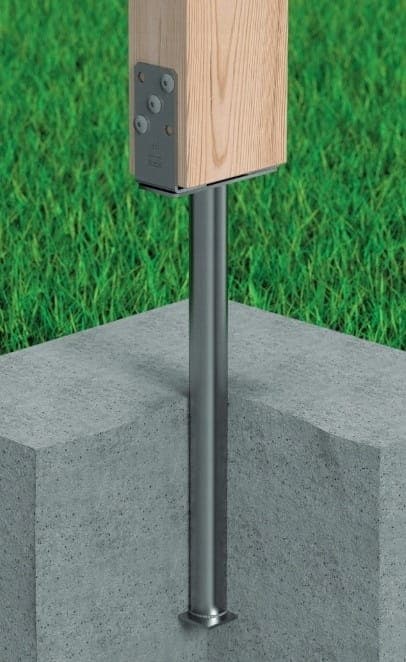 Justerbar stolpebase 0-200mm galvaniseret