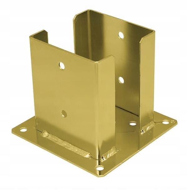 Stolpebase 121x150x2,5mm guld