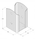Miniatyrbillede 2 af 2: Stolpefod skruet fast til beton 91x150x2,0 mm antracit