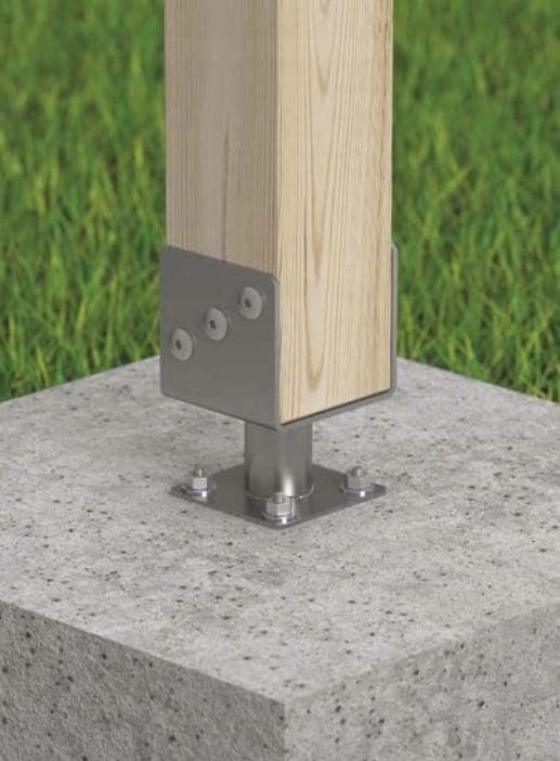 Justerbar stolpebase 121x121x163mm galvaniseret