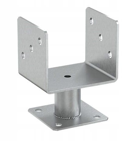 Justerbar stolpebase 121x121x163mm galvaniseret