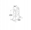 Miniatyrbillede 2 af 2: Stolpefod skruet fast til beton 160x200mm galvaniseret