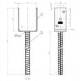 Miniatyrbillede 2 af 3: Stolpebase galvaniseret anker 91x624x124mm