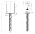Miniatyrbillede 2 af 3: Galvaniseret anker til stolpebase 101x624x124mm