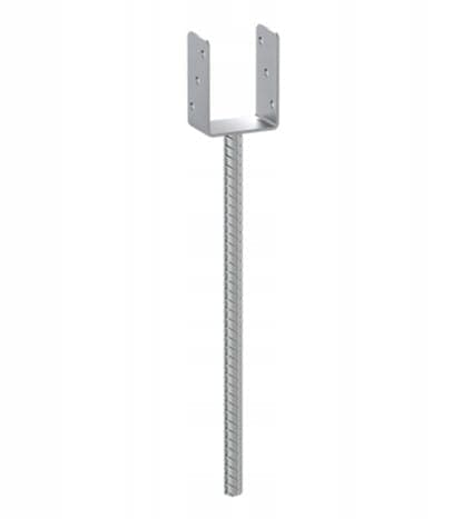 Stolpebase galvaniseret anker 121x624x124mm