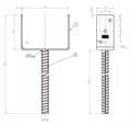 Miniatyrbillede 2 af 3: Galvaniseret anker til stolpebase 161x624x12mm