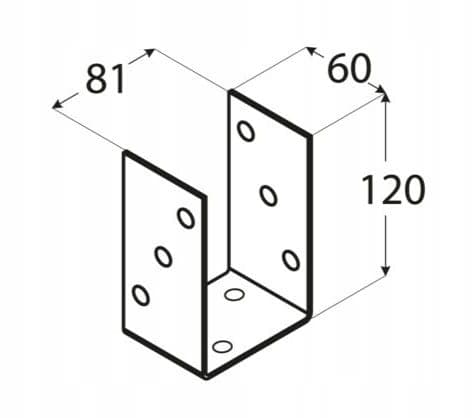 Stolpebase 81x120x60mm guldanker