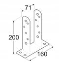 Miniatyrbillede 2 af 2: Stolpebase 71x200mm galvaniseret anker