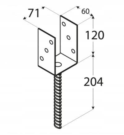 Stolpankare 71x120x60mm guld