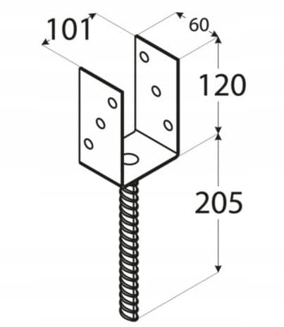 Ankerstolpebase til vægmontering antracit 101x120x60 mm