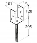 Miniatyrbillede 2 af 2: Ankerstolpebase til vægmontering antracit 101x120x60 mm
