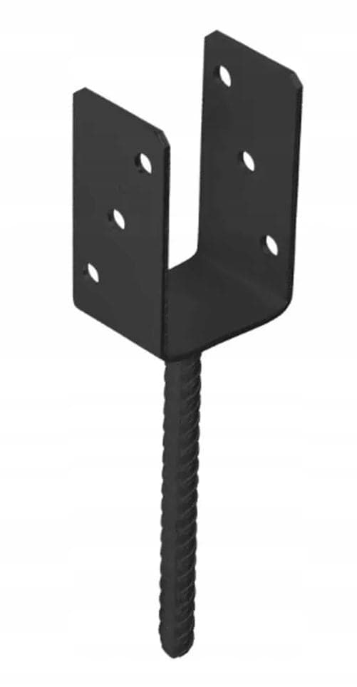 Stolpebund til indstøbning, sort anker, 101x120x60 mm