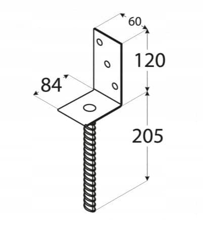 Guld skrue-på stolpebase 84x130x90x5mm