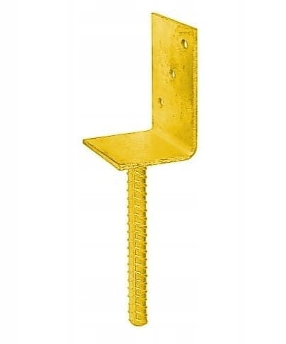 Guld skrue-på stolpebase 84x130x90x5mm
