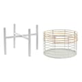 Miniatyrbild 3 av 4: Set of pots DKD Home Decor White Natural Metal Rattan Squared 25 x 25 x 32 cm (2 Units)