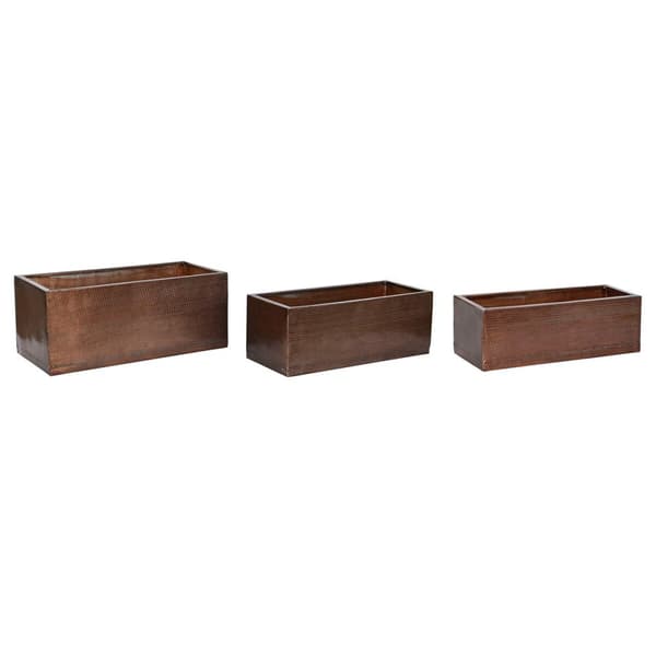 Set of Planters Home ESPRIT Golden Aluminium 100 x 43 x 40 cm