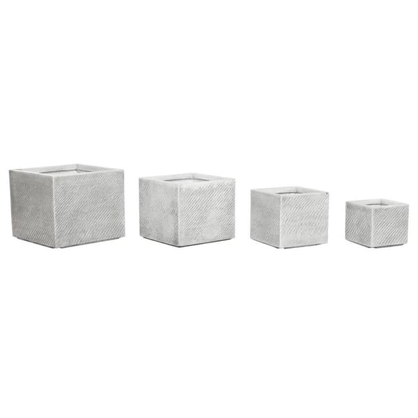 Planter Home ESPRIT Grey Magnesium 37 x 37 x 31,5 cm (4 Units)