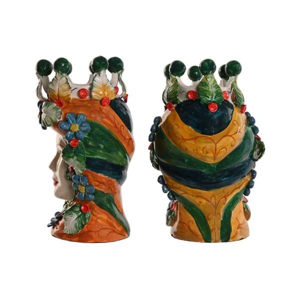 Planter Home ESPRIT Green Multicolour Porcelain 20 x 20 x 32 cm (2 Units)