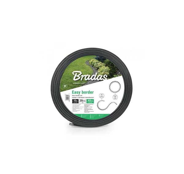 Nurmikon reunussetti EASY BORDER 40mm, harmaa, Bradas