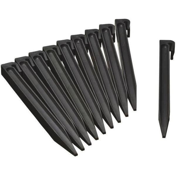 NATURPåse med 10 polypropylen trädgårdsankare - H 26,7 x 1,9 x 1,8 cm - Svart