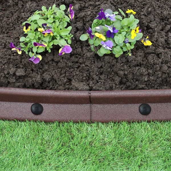 Brown Flexible Lawn Edging Garden UV Resistant and Weatherproof Rubber