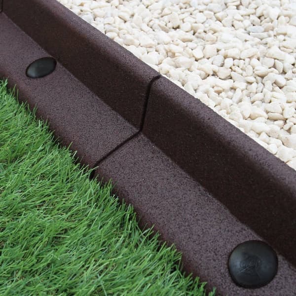 Brown Flexible Lawn Edging Garden UV Resistant and Weatherproof Rubber
