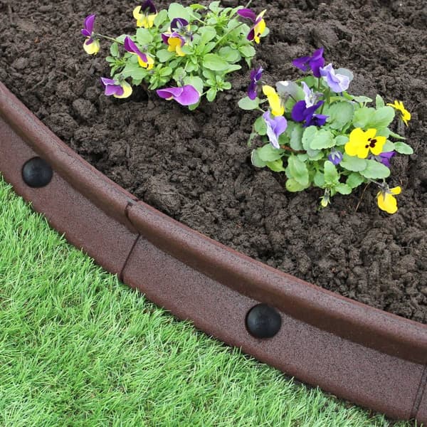 Brown Flexible Lawn Edging Garden UV Resistant and Weatherproof Rubber