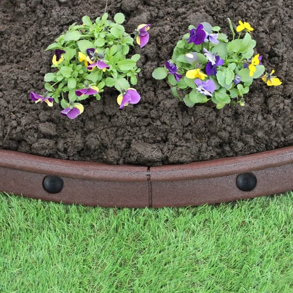 Brown Flexible Lawn Edging Garden UV Resistant and Weatherproof Rubber