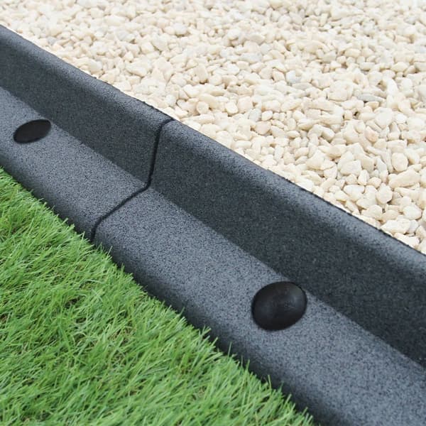 Grey Flexible Lawn Edging Garden UV Resistant and Weatherproof Rubber