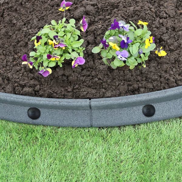 Grey Flexible Lawn Edging Garden UV Resistant and Weatherproof Rubber