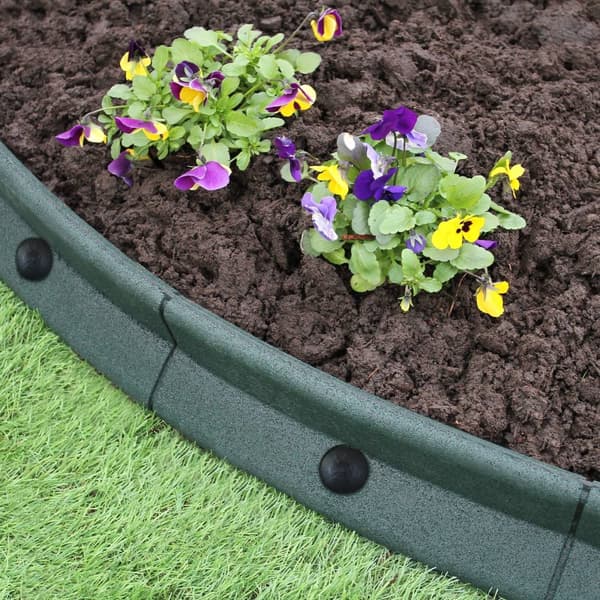 Green Flexible Lawn Edging Garden UV Resistant and Weatherproof Rubber