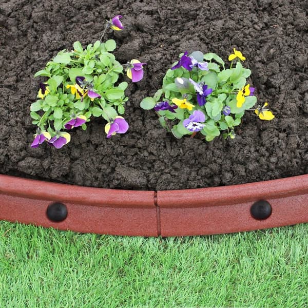 Terracotta Flexible Lawn Edging Garden UV Resistant and Weatherproof Rubber