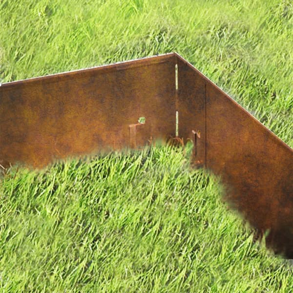 Kulma Alennusreunalle Corten teräs, puutarhareuna, 8 x 8 x 13,5 cm