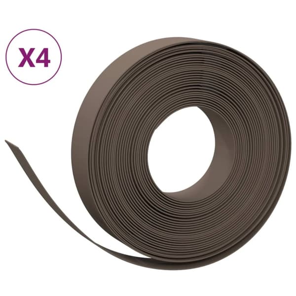 vidaXL Rabattkant brun 4 st 10 m 10 cm polyeten -  Trädgårdsramar & kanter