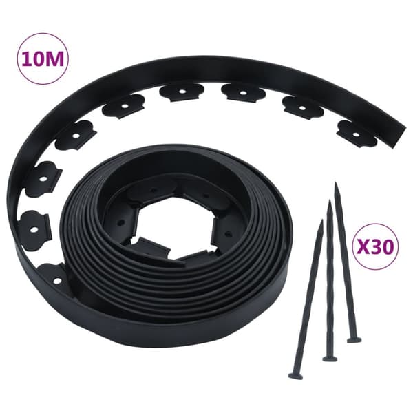 vidaXL Joustava nurmikonreunus 30 tappia 10 m 5 cm -  Puutarhan rajaajat & reunukset