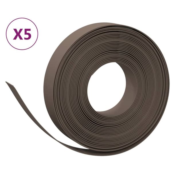 vidaXL græskanter 5 stk. 10 m 10 cm polyethylen brun -  Bedafgrænsning