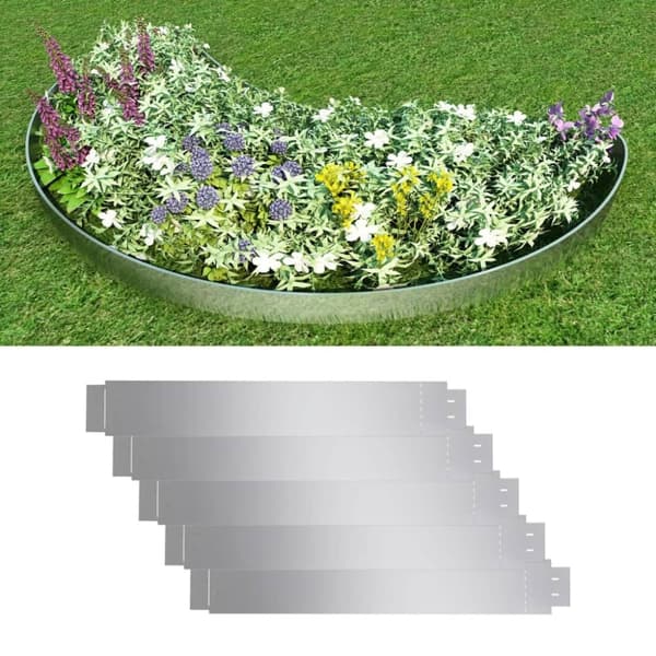 vidaXL fleksibel bedkant 5 stk. 100x14 cm galvaniseret stål -  Bedafgrænsning