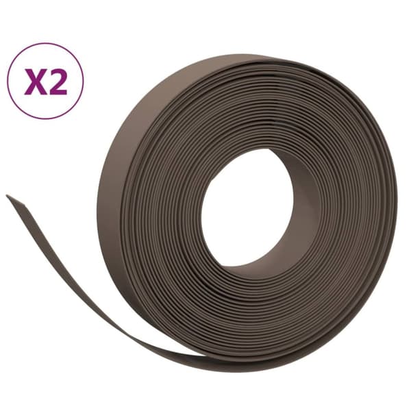 vidaXL Puutarhareunus 2 kpl ruskea 10 m 10 cm polyeteeni -  Puutarhan rajaajat & reunukset