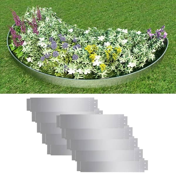 vidaXL bedkanter 10 stk. galvaniseret stål 100 x 20 cm -  Bedafgrænsning