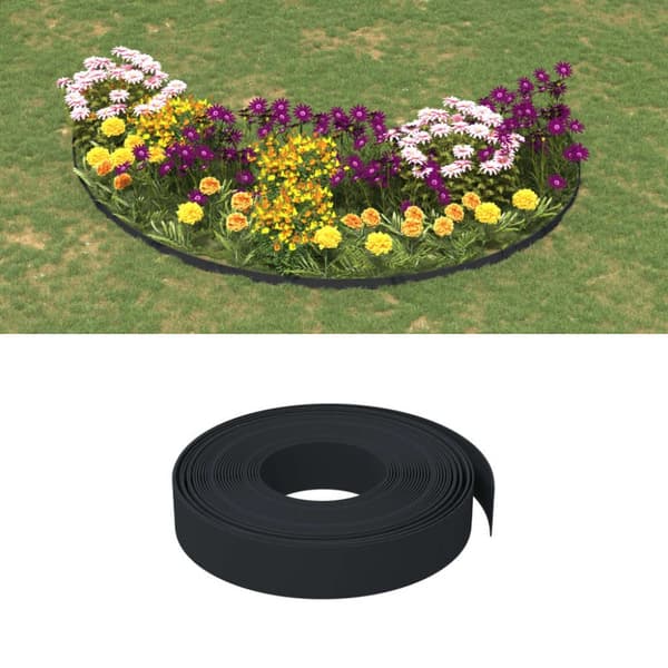 vidaXL græskant 10 m 10 cm polyethylen sort -  Bedafgrænsning