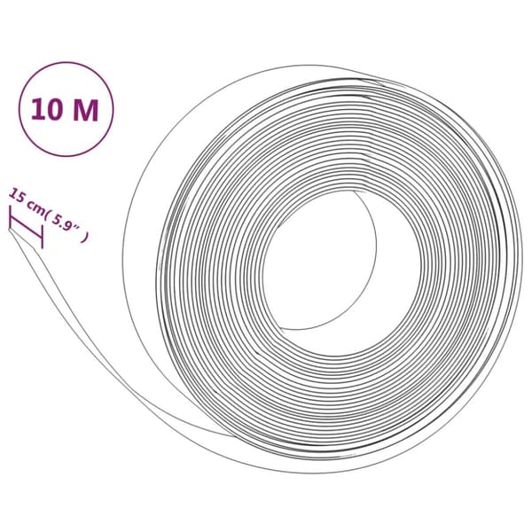 vidaXL Rabattkant brun 3 st 10 m 15 cm polyeten -  Trädgårdsramar & kanter
