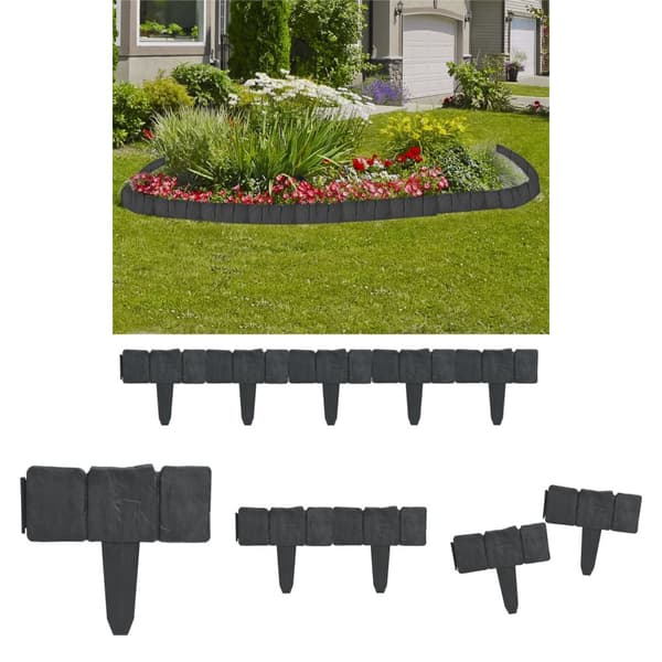 Gräskant plast stendesign 41-pack 10 meter -  Trädgårdsramar & kanter