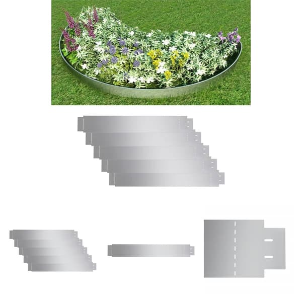 The Living Store fleksibel bedkant 5 stk. 100x14 cm galvaniseret stål -  Bedafgrænsning