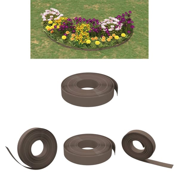 The Living Store Rabattkant brun 10 m 10 cm polyeten -  Trädgårdsramar & kanter