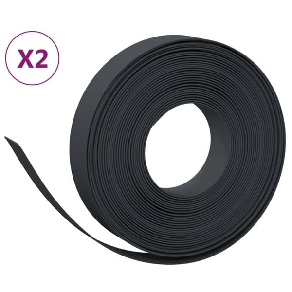 Bedafgrænsning - Living græskanter 2 stk. 10 m 10 cm polyethylen sort